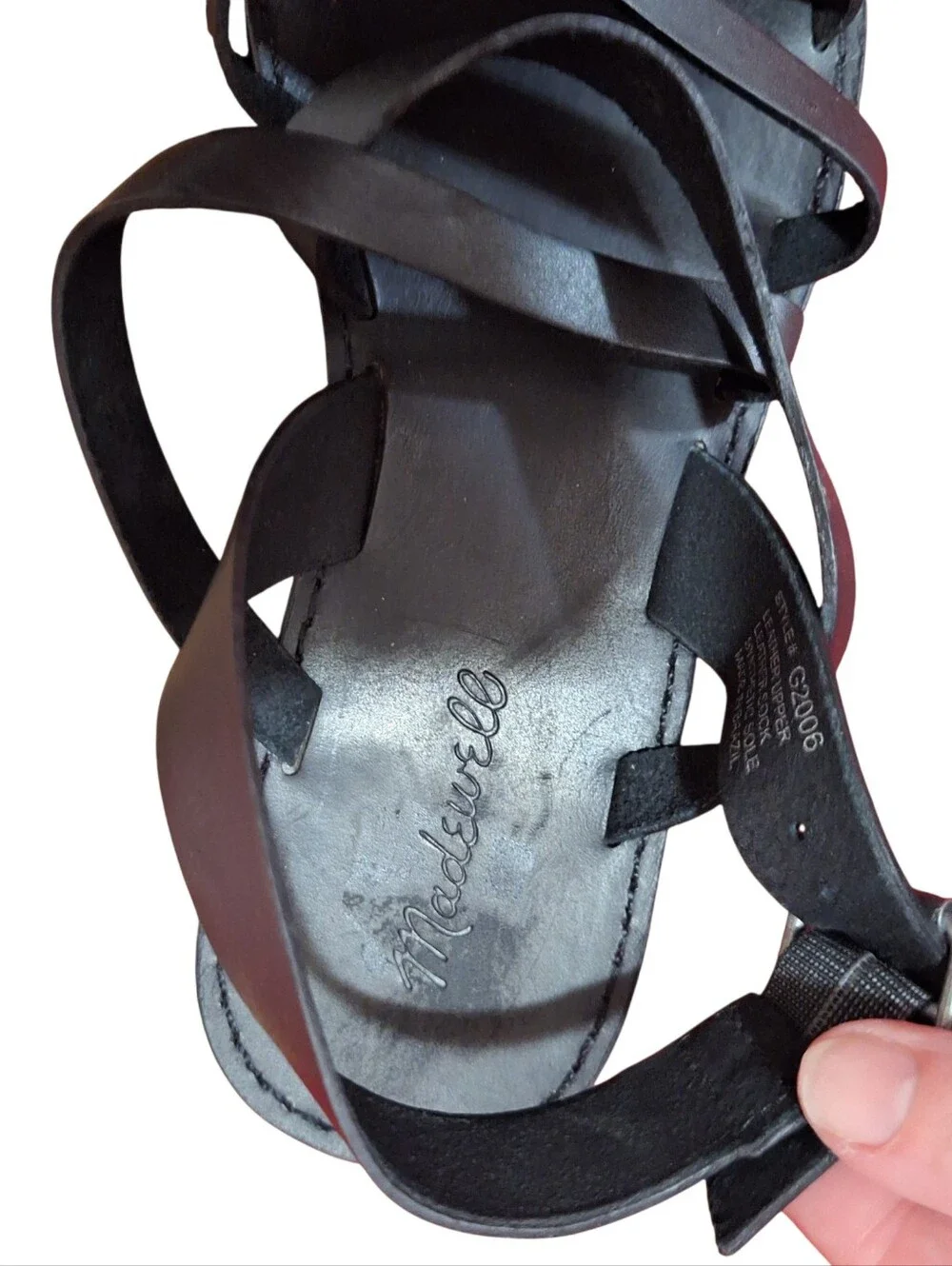 Madewell Women's Black Strappy Leather Sandals - Classic Ankle Wrap 9.5 - Picture 4 of 4